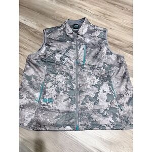 Girls With Guns GWG Womens Camo Fleece Lined Hunting Vest Grey Teal 1XL